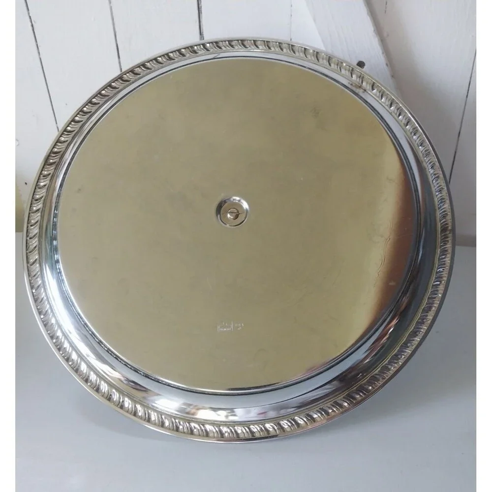 Vintage Irvinware Silver Plated Ornate Design Braided Rim 12